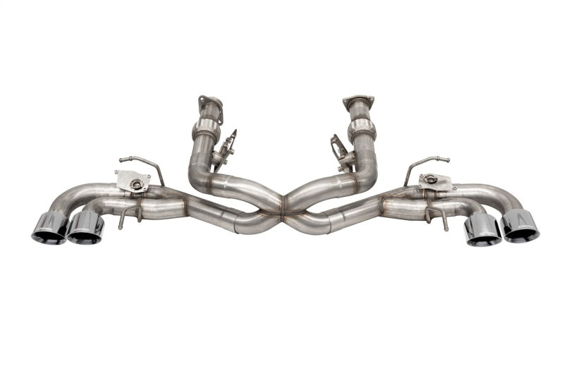 CORSA Performance 2020-2025 Corvette C8 3in Valved Cat-Back 4.5in Polished Quad Tips - Fits Factory NPP Exhaust