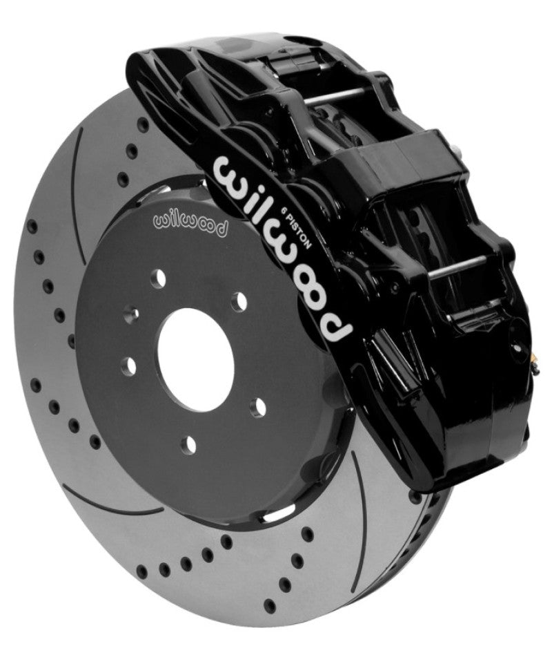 Wilwood 2014-2019 Chevrolet Corvette C7 SX6R Front Big Brake Kit (15in) - Black / Drilled & Slotted