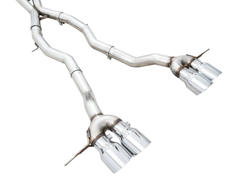 AWE Tuning Track Edition Cat-Back Exhaust for BMW G8X M3/M4 - Chrome Silver Tips - photo 6