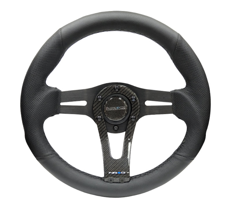 NRG Reinforced Steering Wheel (320mm) w/ Carbon Center Spoke (RST-002RCF)