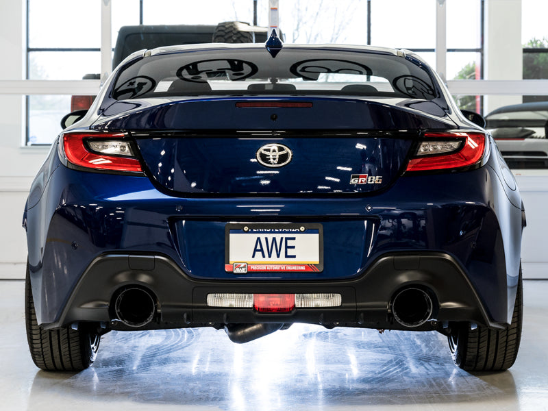 AWE Tuning Subaru BRZ / Toyota GR86 / Toyota 86 Track Edition Cat-Back Exhaust - Diamond Black Tips - photo 3