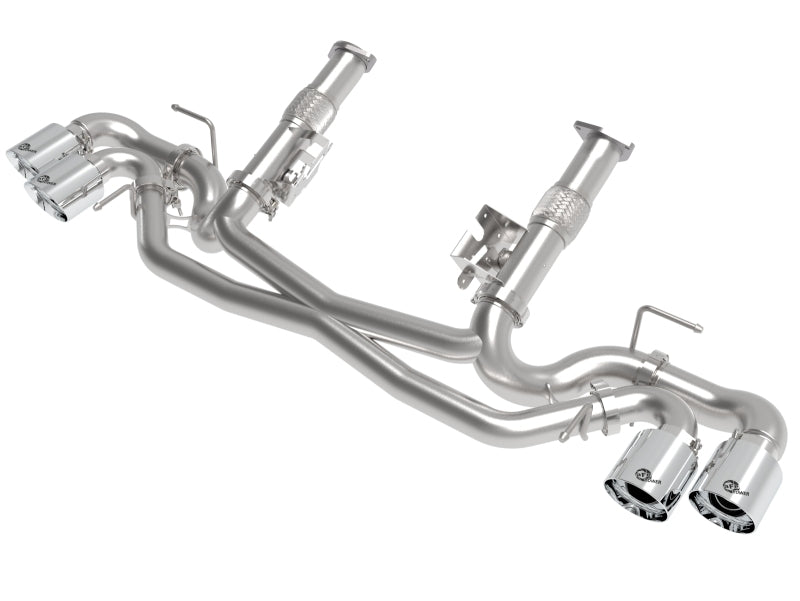 aFe MACH Force-Xp 3in to 2-1/2in 304 Stainless Steel Cat-Back (No Muff.) 2020 Chevrolet Corvette 6.2L - Polished Tip
