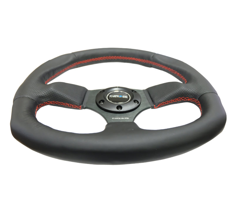 NRG Reinforced Steering Wheel (320mm Horizontal / 330mm Vertical) Leather w/ Red Stitching (RST-009R-RS) - photo 7