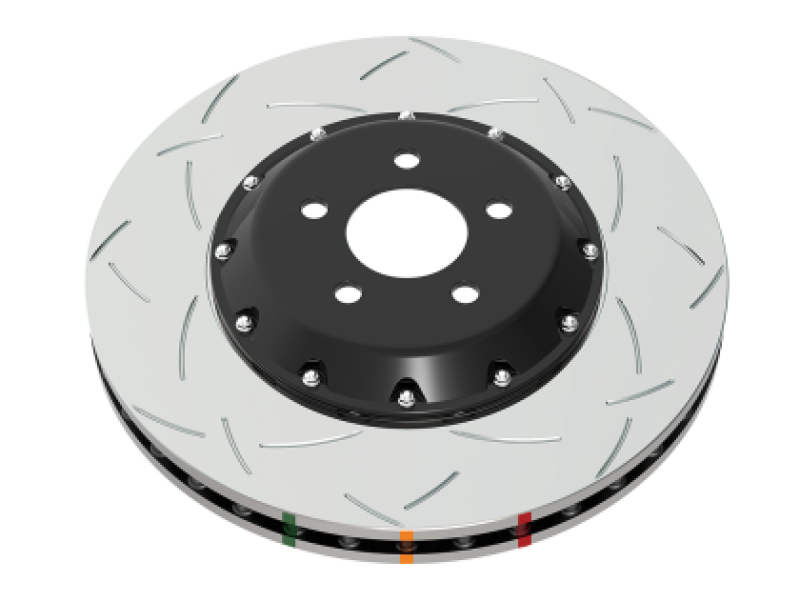 DBA Chevrolet Camaro (6th Gen) 5000 Series XD Drilled & Dimpled 2-Piece Front Brake Rotor, Black Hat (DBA53940BLKXD)