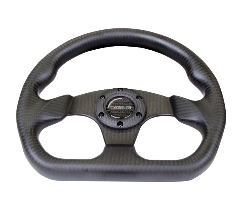 NRG Carbon Fiber Steering Wheel (320mm) Flat Bottom Matte Black Carbon (ST-009CF/MB) - photo 4