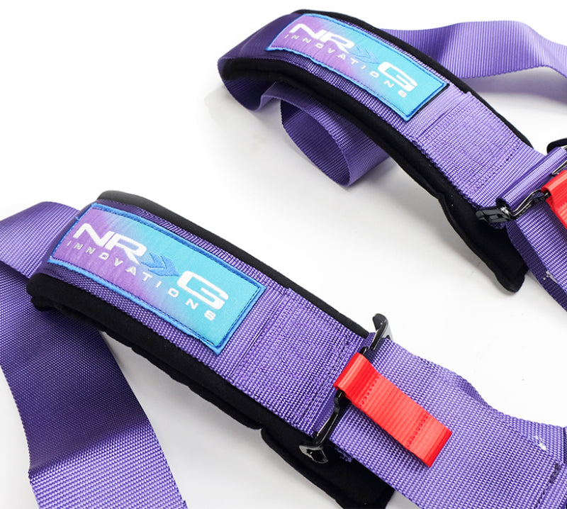 NRG SFI 16.1 5-Point 3 Inch Seat Belt Harness with Pads / Cam Lock - Purple (SBH-B6PCPP) - photo 3