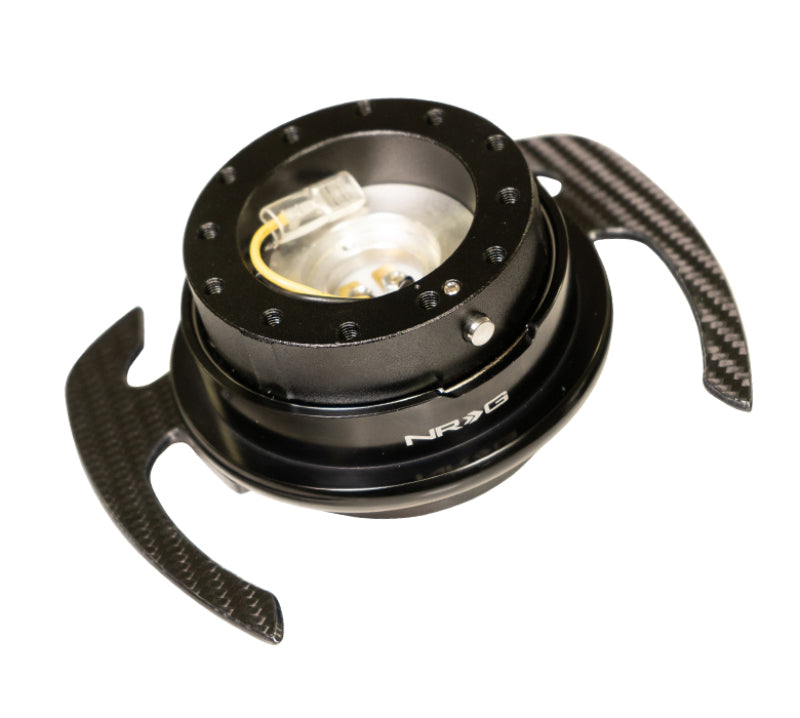 NRG Quick Release Kit Gen 4.0 - Black Body / Black Ring w/ CF Handles (SRK-700CF)