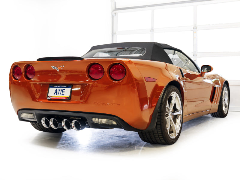 AWE Tuning 2005-2007 C6 Chevrolet Corvette 6.0L Touring Edition Axle-Back Exhaust with Chrome Silver Tips - photo 6