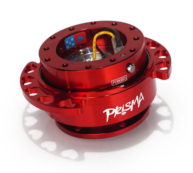 NRG Quick Release Kit - Red Body/ Red Heart Cutout Ring (SRK-222RD-RD)