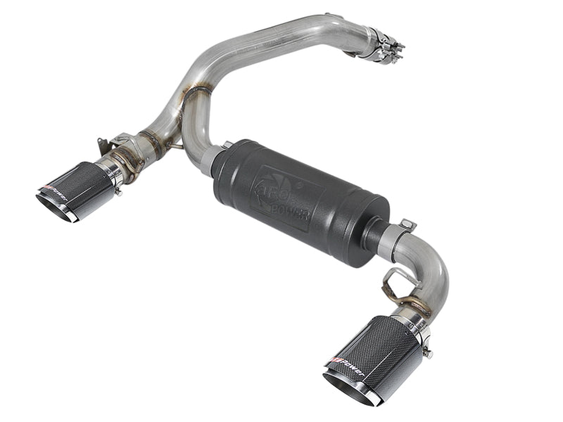 aFe Takeda 3in 304 Stainless Steel Axle-Back Exhaust System with Carbon Fiber Tips 2016-2018 Ford Focus RS I4-2.3L