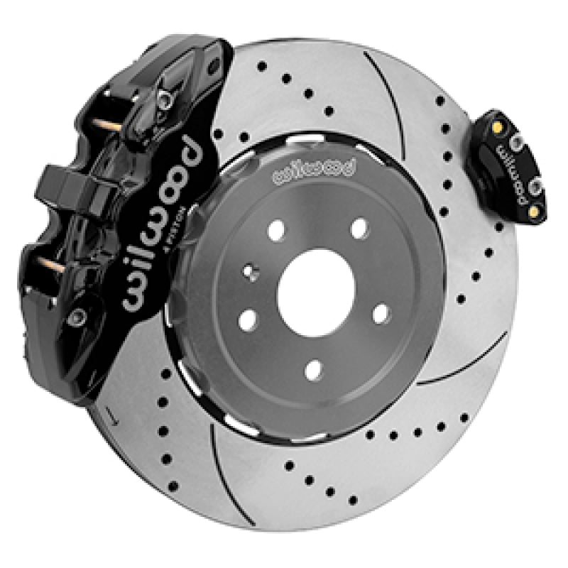 Wilwood 2020-2023 Chevrolet Corvette C8 Aero4 Rear Big Brake Kit - Black / Drilled & Slotted