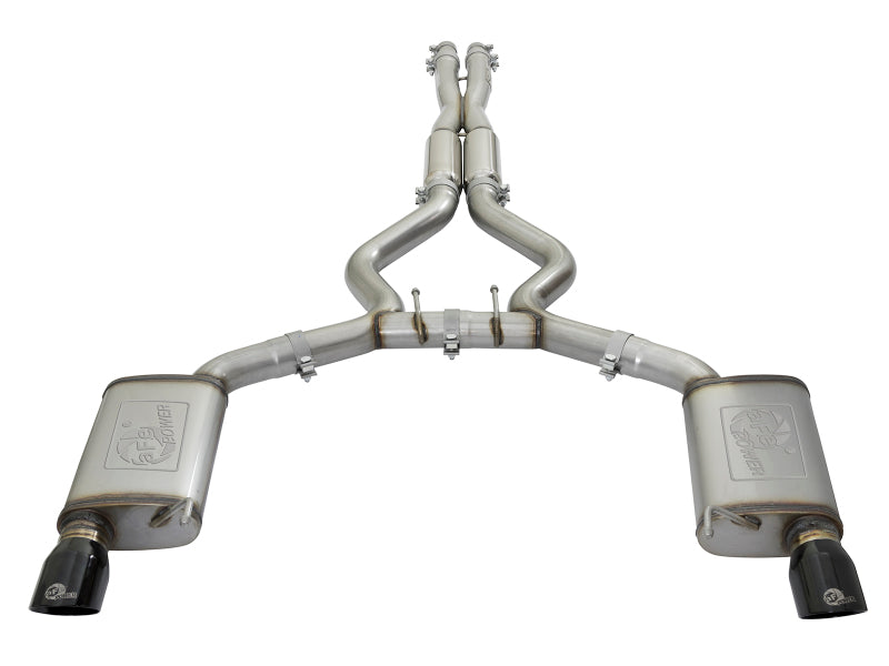 aFe MACH Force-Xp 3in 304 Stainless Steel Loud Tone Cat-Back with Black Tips 2015-2017 Ford Mustang V6-3.7L/V8-5.0L - photo 2