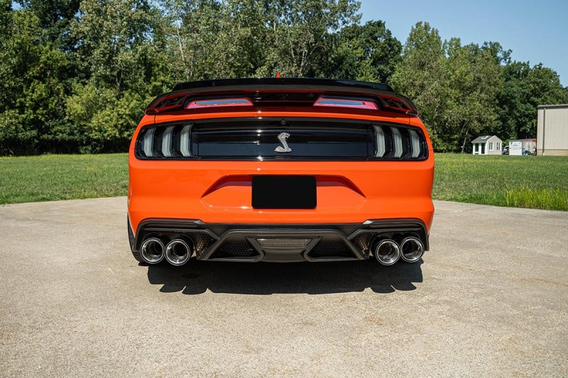 CORSA Performance 2020-2022 Ford Mustang GT500 3.0in Dual Rear Exit Cat-Back with Twin 5.0in Polished Carbon Fiber Tips - photo 2