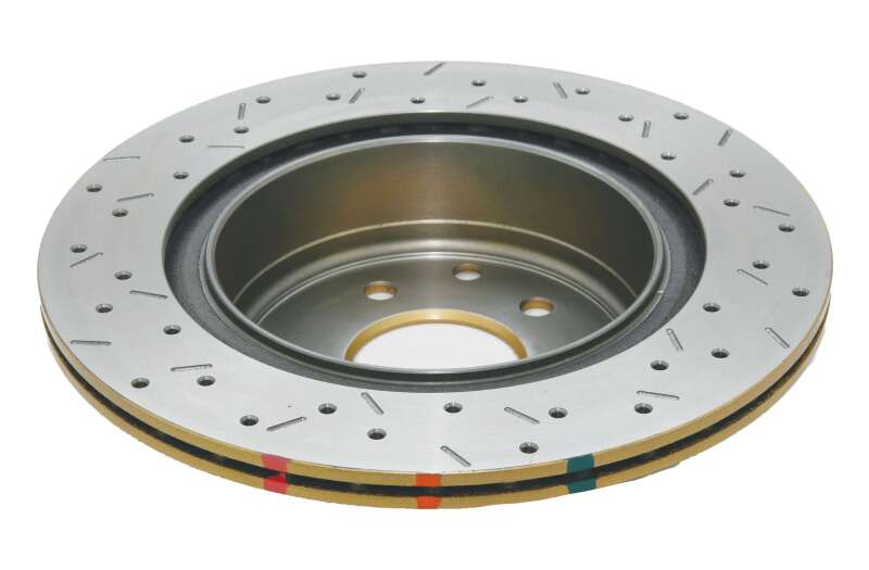 DBA Nissan 350Z (Z33) 4000 Series XS Drilled & Slotted Rear Brake Rotor, Gold Hat (DBA42309XS)