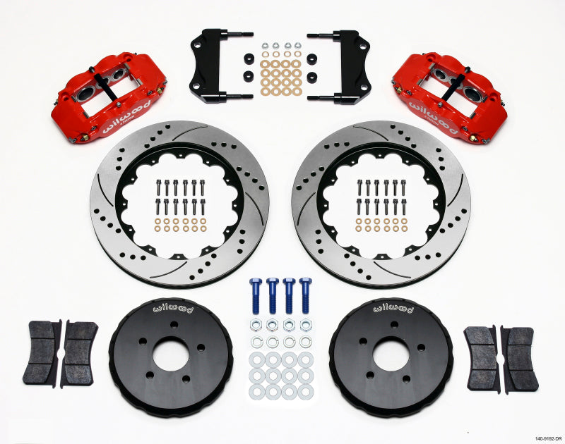 Wilwood Nissan 350Z / Infiniti G35 Forged Narrow Superlite 6R Front Big Brake Kit (14in) - Red / Drilled & Slotted