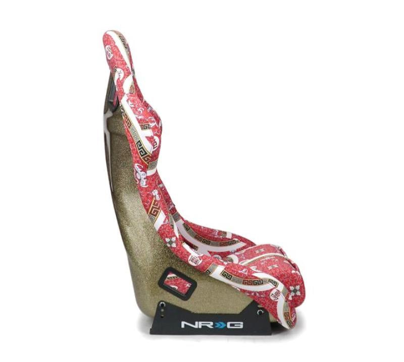 NRG FRP Bucket Seat PRISMA Oriental Longevity Plate Edition W/ Gold Pearlized Back - Large (FRP-302-DYNASTY) - photo 2
