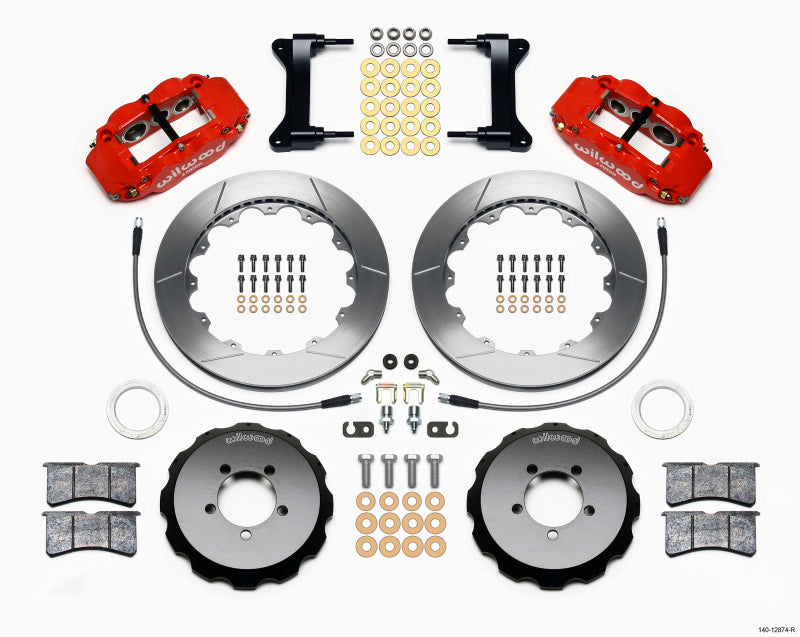 Wilwood 1999-2012 Subaru WRX Forged Narrow Superlite 6R Front Big Brake Kit (13.06in) - Red / Slotted