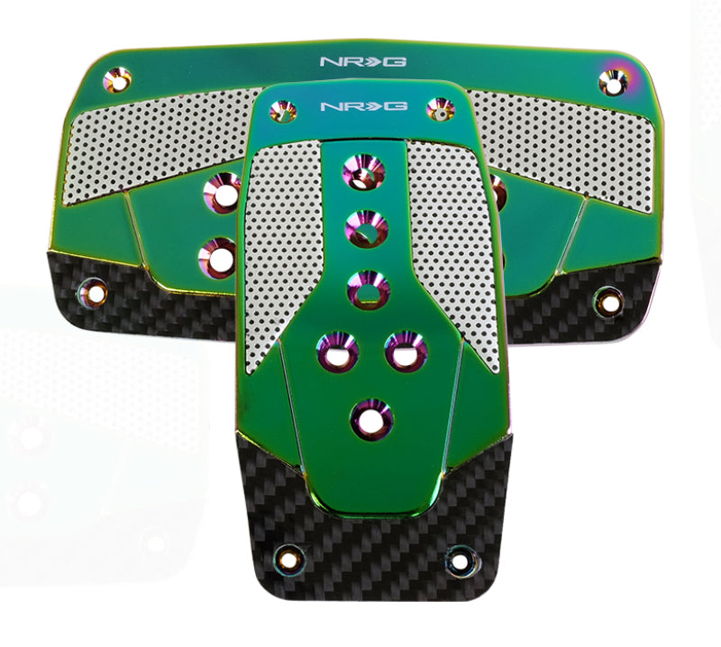 NRG Aluminum Sport Pedal A/T - Silver w/ Neochrome Carbon (PDL-450MC) - photo 2