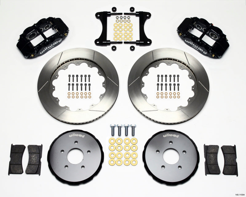 Wilwood 2009-2013 Nissan 370Z / Infiniti G37 Forged Narrow Superlite 6R Front Big Brake Kit (14in) - Black / Slotted