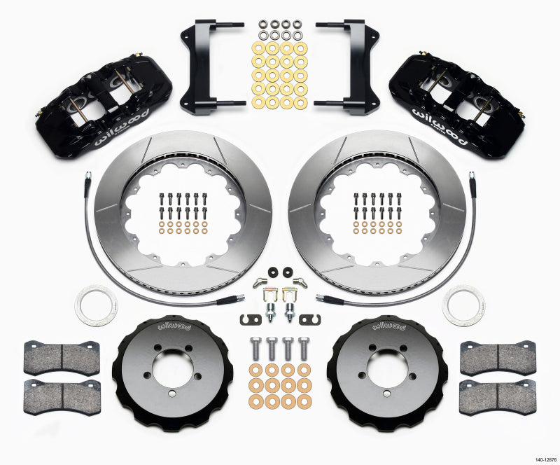 Wilwood 1999-2012 Subaru WRX Aero6 Front Big Brake Kit (14in) - Black / Slotted