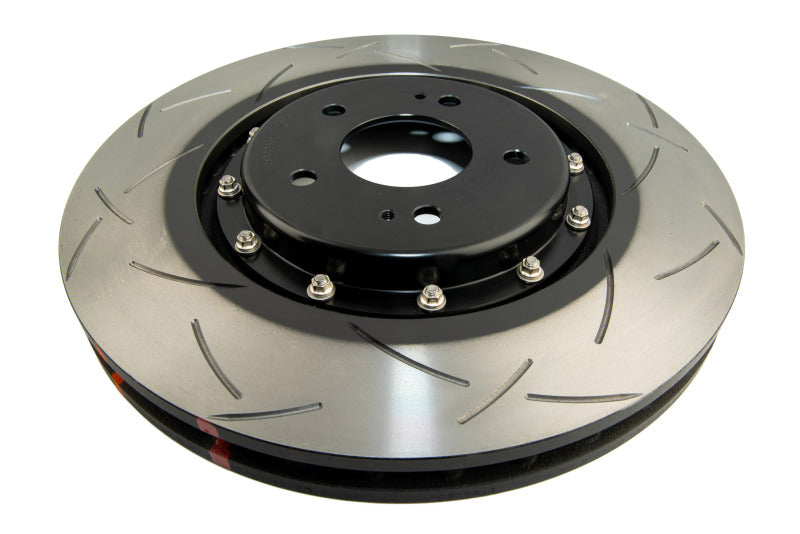 DBA Mitsubishi Lancer Evolution X 5000 Series T3 Slotted 2-Piece Front Brake Rotor, Black Hat (DBA52224V2BLKS)