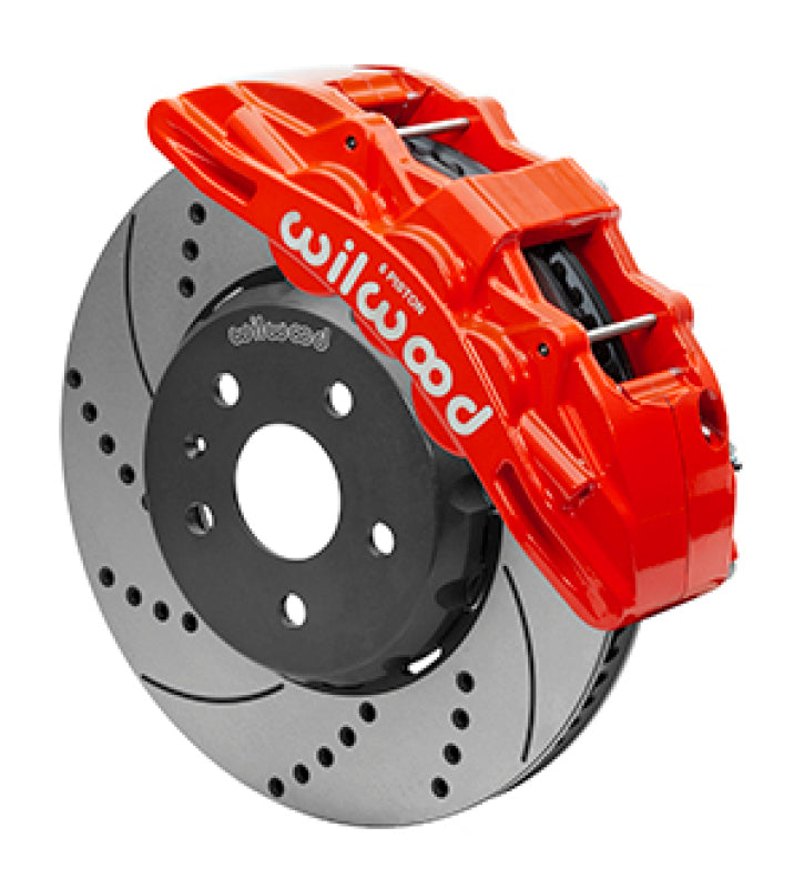 Wilwood 2010-2015 Chevrolet Camaro SX6R Front Big Brake Kit (14in) - Red / Drilled & Slotted