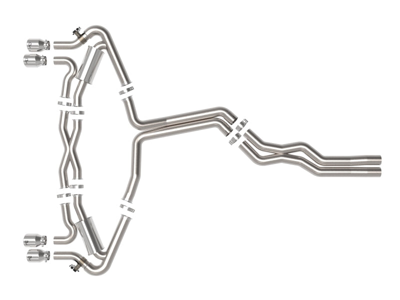 aFe 2020-2022 Audi RS6 Avant V8 4L MACH Force-Xp 3in to 2.5in 304 Stainless Steel Cat-Back Exhaust with Polished Tip - photo 2