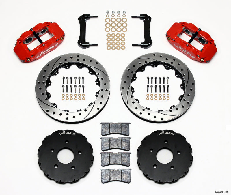 Wilwood 2005-2013 Chevrolet Corvette C6 Forged Narrow Superlite 6R Front Big Brake Kit (13.06in) - Red / Drilled & Slotted