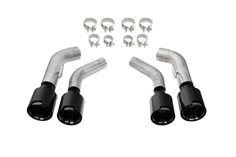 CORSA Performance 2016-2024 Chevrolet Camaro SS / ZL1 Black Carbon Fiber 4.5in Twin Tip Kit