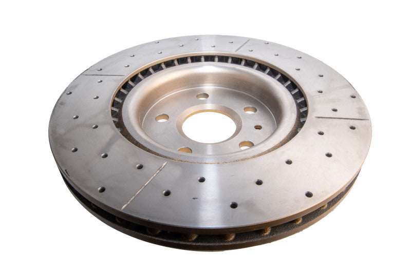 DBA Chevrolet Camaro (5th Gen) Street Series Drilled & Slotted Front Brake Rotor, Gold Hat (DBA2604X)