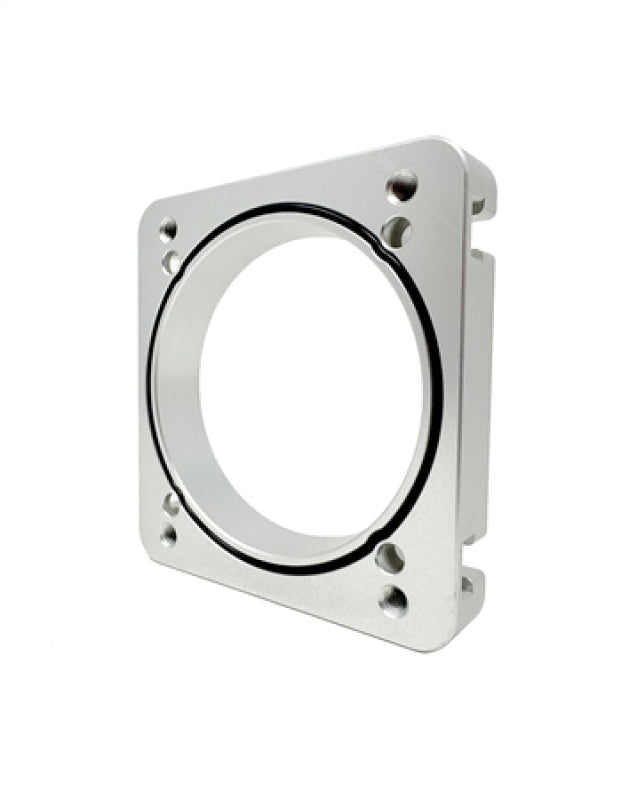 Torque Solution 2006-2021 Subaru STI EJ Big Bore Manifold Big Bore 76mm Throttle Body Adapter - Silver (tqsTS-SU-870P-S)