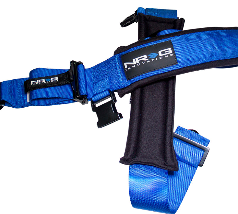 NRG SFI 16.1 5PT 3in. Padded Seat Belt Harness / Latch Link - Blue (SBH-5PCBL-620) - photo 2