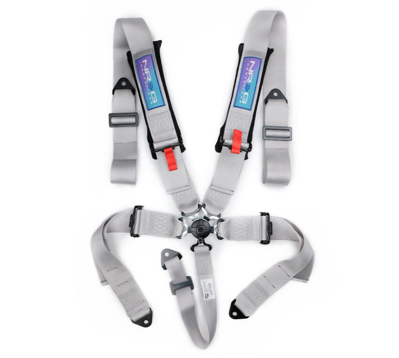NRG 5PT 3in. Seat Belt Harness / Cam Lock - Silver (SBH-B6PCSL)