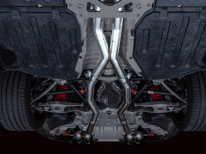 AWE Tuning Track Edition Cat-Back Exhaust for BMW G8X M3/M4 - Diamond Black Tips - photo 2