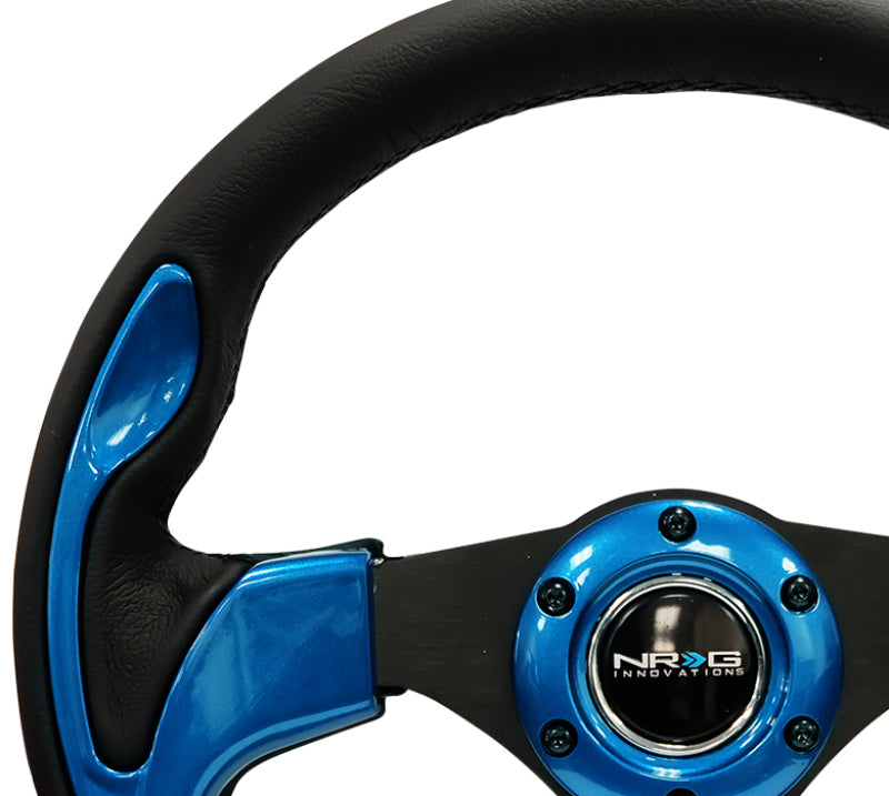 NRG Reinforced Steering Wheel (320mm) Black w/ Blue Trim (RST-001BL) - photo 3