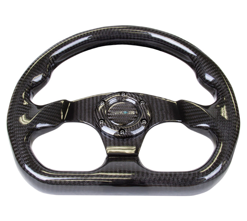 NRG Carbon Fiber Steering Wheel (320mm) Flat Bottom w/ Shiny Black Carbon (ST-009CF/BK) - photo 4