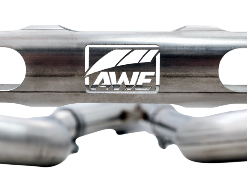 AWE Tuning BMW F8X M3/M4 Track Edition Cat-Back Exhaust - Chrome Silver Tips - photo 4