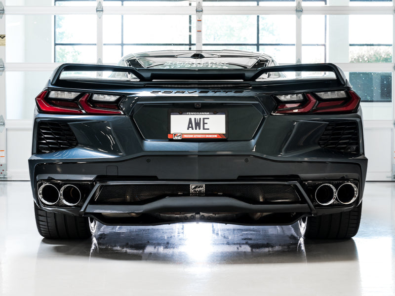 AWE Tuning 2020 Chevrolet Corvette (C8) Track Edition Exhaust - Quad Chrome Silver Tips - photo 4