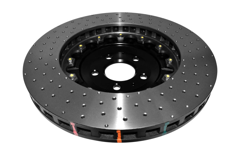 DBA Audi S6 / S7 5000 Series XD Drilled & Dimpled 2-Piece Front Brake Rotor, Black Hat (DBA52778BLKXD)