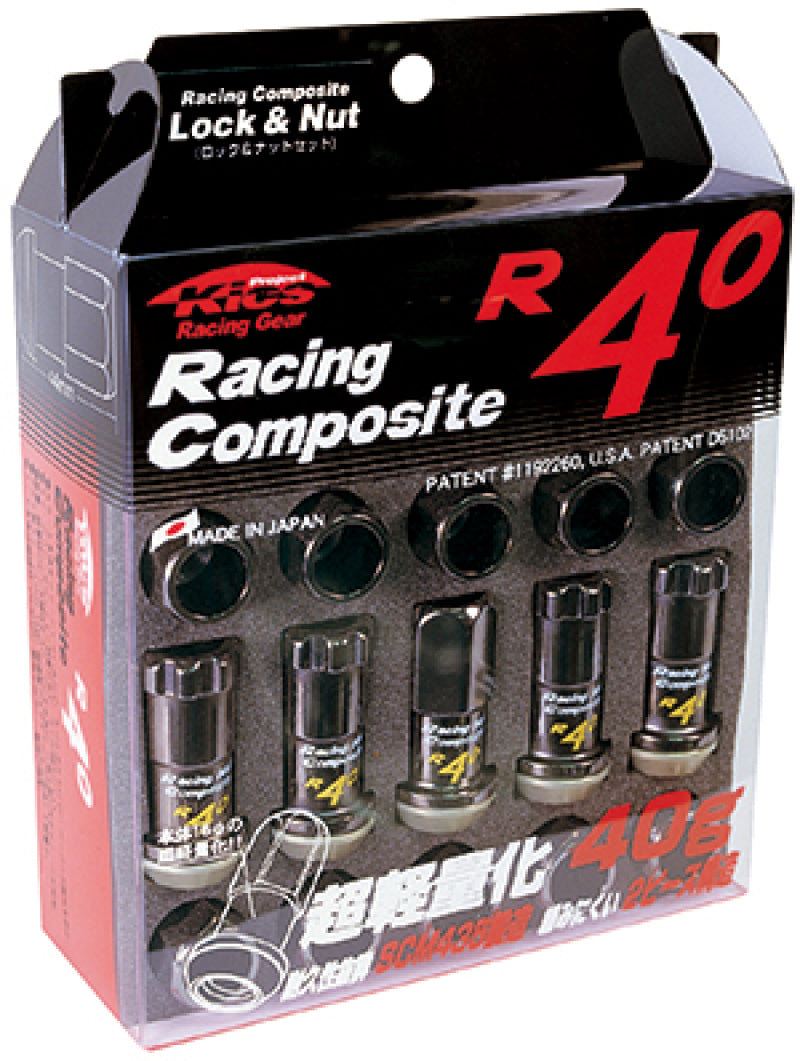 Project Kics 12x1.25 R40 Lug Nuts - Black (16+4 Locks) (KRC13K)