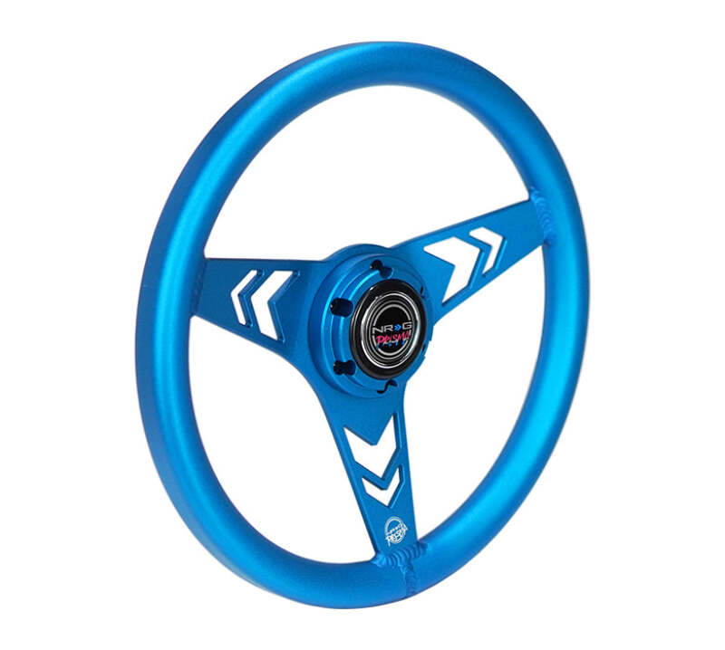NRG Aluminum Steering Wheel 330mm - Arow Cutout - Ergonomic Grip - Anadized Blue (RST-070-BL) - photo 2