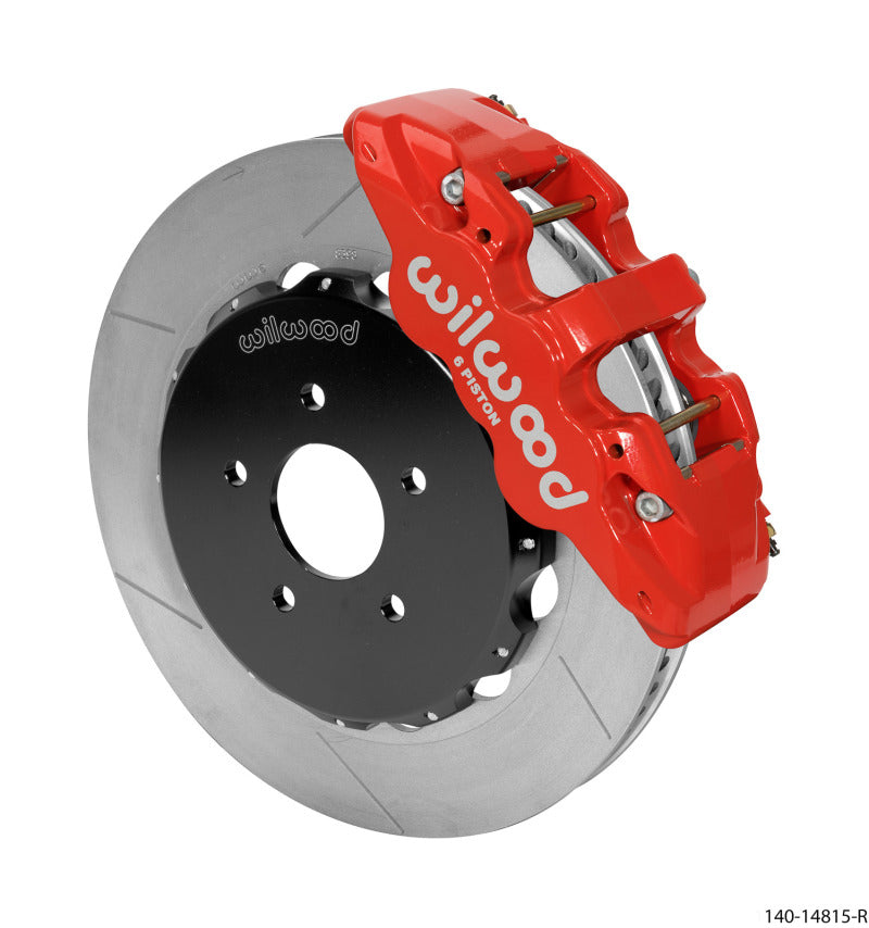 Wilwood 2003-2009 Nissan 350Z Aero6 Front Big Brake Kit (14in) - Red / Slotted