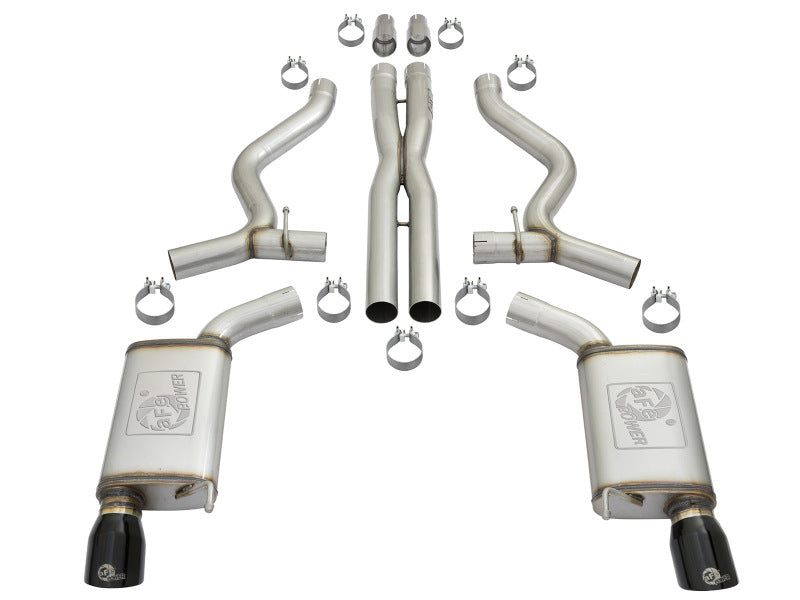 aFe MACH Force-Xp 3in 304 Stainless Steel Cat-Back Exhausts with Black Tips 2015-2017 Ford Mustang GT V8-5.0L/V6-3.7L - photo 6