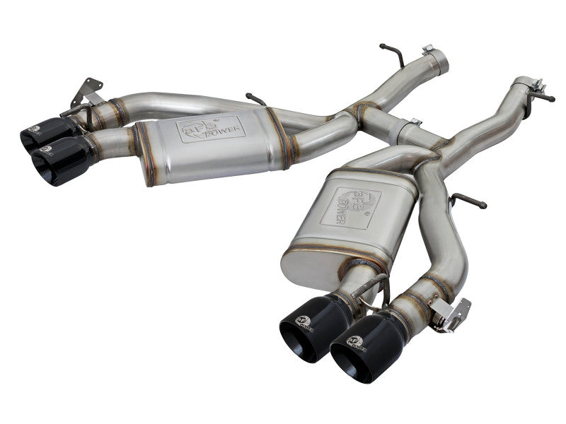 aFe MACH Force-Xp 3in 304 Stainless Steel Axle-Back Exhaust Dual Exhaust (NPP) with Black Tips 2016-2017 Camaro SS V8
