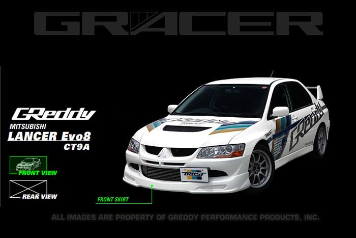 GReddy 2003-2005 Mitsubishi Lancer Evolution VIII Urethane Front Lip Spoiler