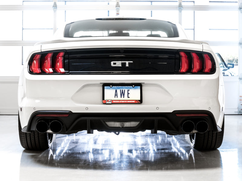 AWE Tuning 2018+ Ford Mustang GT (S550) Cat-Back Exhaust - Touring Edition (Quad Diamond Black Tips) - photo 2