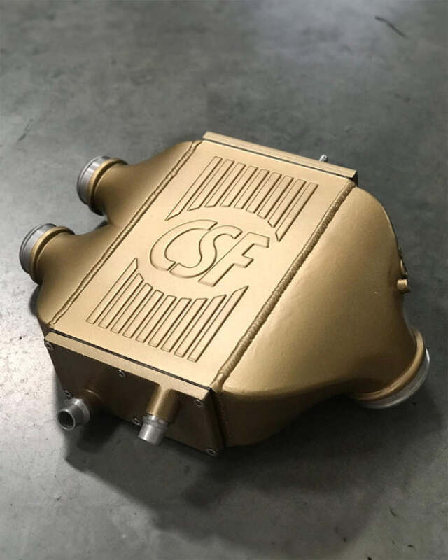 CSF top mount charge-air-cooler, carbon ceramic gold matte