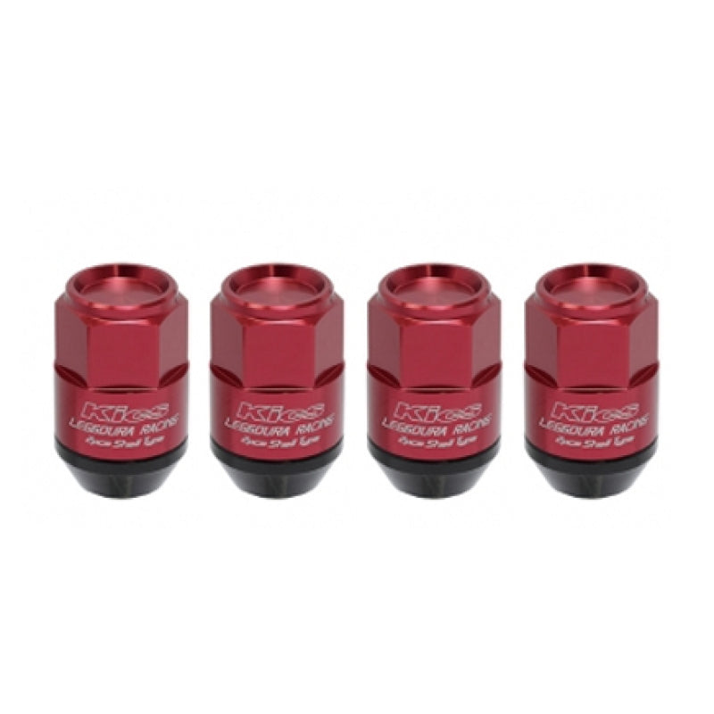 Project Kics Leggdura Racing Shell Type Lug Nut 35mm Closed-End Look 16 Pcs + 4 Locks 12x1.25 Red (WCL3513R)