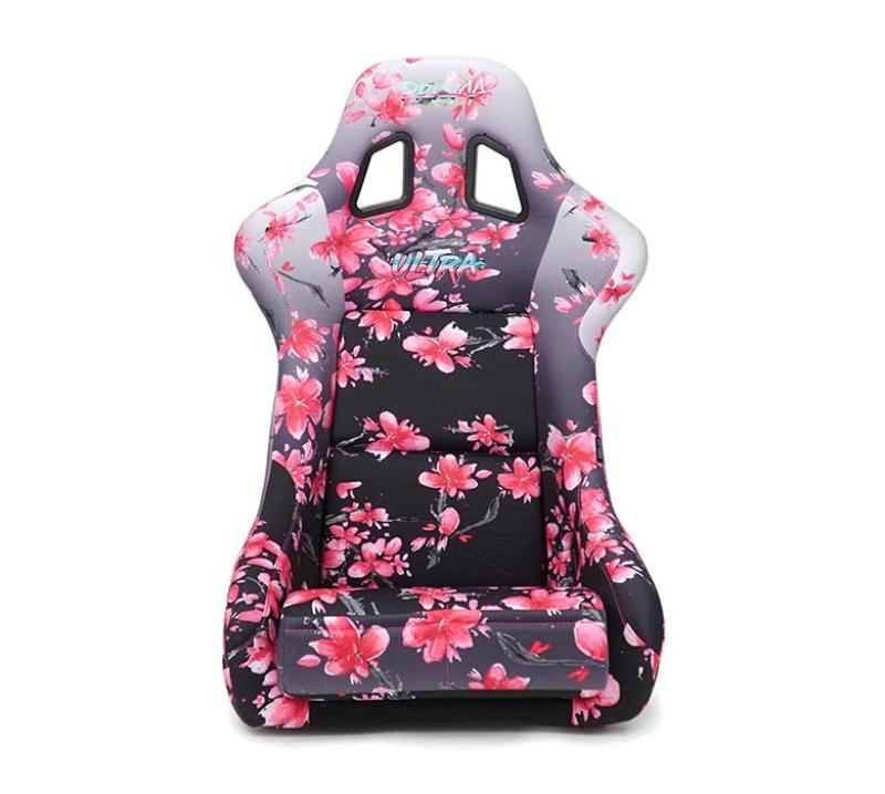 NRG FRP Bucket Seat PRISMA Japanese Cherry Blossom Edition W/ Pink Pearlized Back