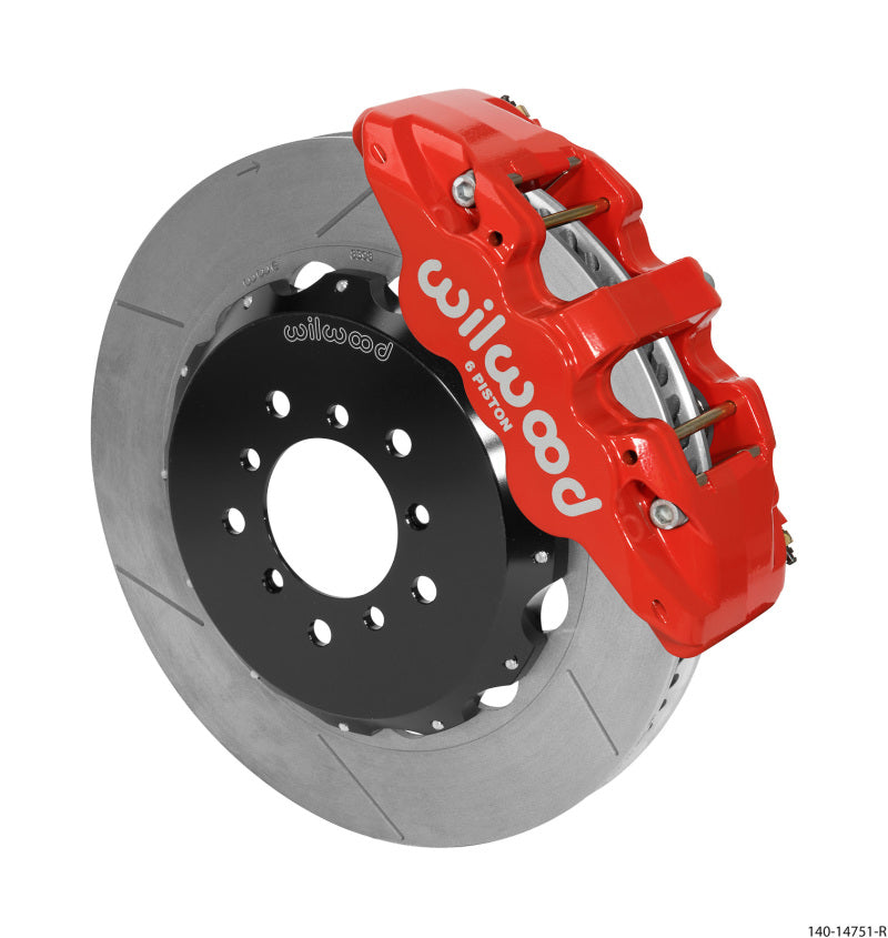 Wilwood 2000-2006 BMW M3 E46 Aero6 Front Big Brake Kit (14in) - Red / Slotted